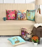Jute Printed Cushion Covers 
