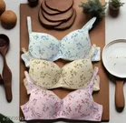 Cotton Blend Printed Bra for Women & Girls, Multicolour, Pack of 3 