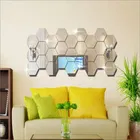 Acrylic Hexagon Shaped Wall Mirror Stickers 