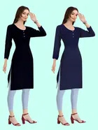 Crepe Solid Kurtis for Women 