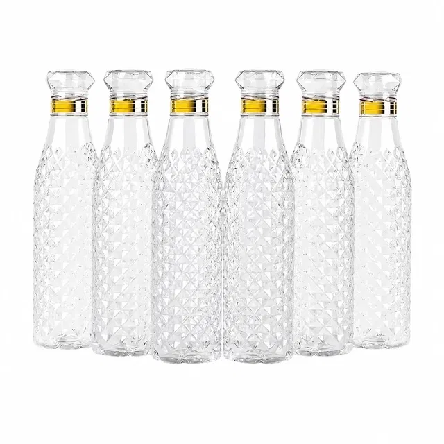 Plastic Water Bottles (1000 ml, Set of 6) (Transparent)