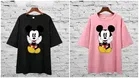 Cotton Blend T-shirt for Women, Pink & Black, Pack of 2 