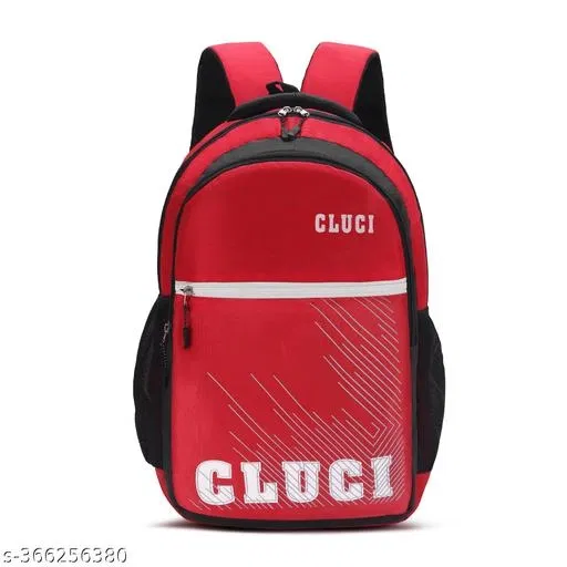 Polyester Backpack Bag, Red