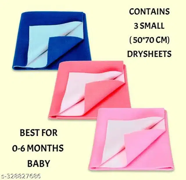 Cotton Mattress Protection Sheet (Multicolor, 28x20 inches) (Pack of 3)