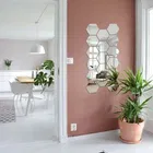 Acrylic Hexagon Shaped Wall Mirror Stickers 