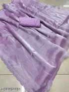Jimmy Choo Solid Saree For Women, Purple