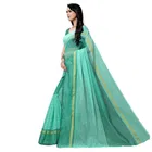 सिद्धिदाता टेक्सटाइल विमेंस कॉटन ब्लेंड स्ट्राइप साड़ी विद अन-स्टीट्च्ड ब्लाउज पीस 