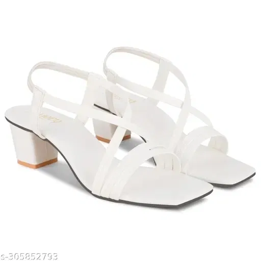 Acknew Heels for Women (White, 4) ACK10015