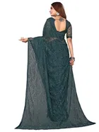 Net Solid Saree for Women 