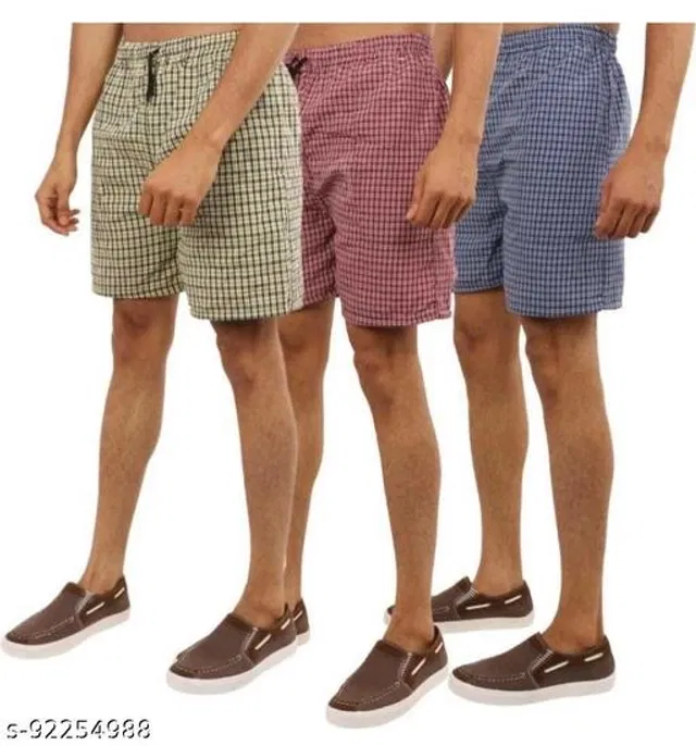 Cotton Shorts for Mens (Multicolor, 40) (Pack of 3)