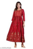 Rayon Embroidered Gown for Women 