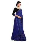 सिद्धिदाता टेक्सटाइल विमेंस प्लेन जॉर्जेट लेस बॉर्डर साड़ी विद अन-स्टीट्च्ड ब्लाउज पीस 