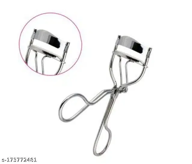 Stainless Steel Eyelashes Curler (Silver & Black)