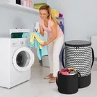 Canvas Laundry Basket,Black,  