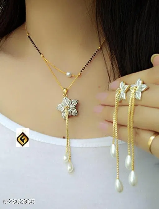 Brass Gold Plated Mangalsutras for Women (Gold, Free Size)