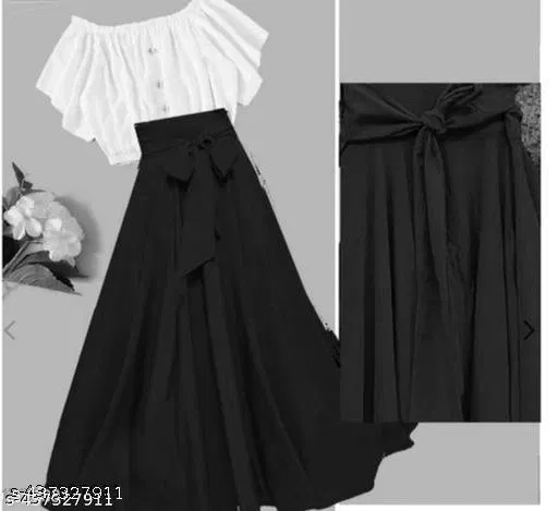 Polyester Solid Dress for Girls, Black (6-7 Years)