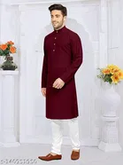 Solid Regular Cotton Blend Mandarin Neck Shirt for Men 