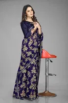 Trendy Heavy Georgette Saree with Blouse Piece For Women 