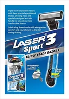 Laser Sport 3 Manual Shaving Razor 3 Blades 5 pcs