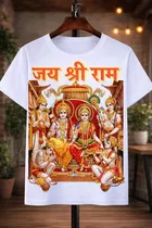 Polyester Printed T-Shirt for Kids, White 