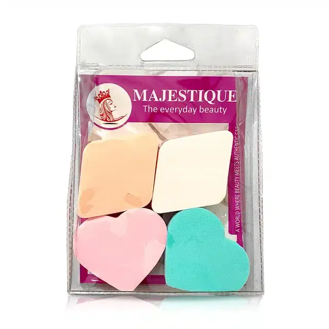 Majestique Facial Cleansing Sponges for Skin Cleaning, Reusable Cosmetic Face Sponge Pads (Pack of 4) (B-126)