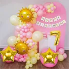 Sun & Star Theme 7th Birthday Balloon Decoration Kit , Multicolor, Pack Of 56