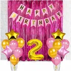 2nd Happy Birthday Balloon Decoration,Pink,Set Of 1
