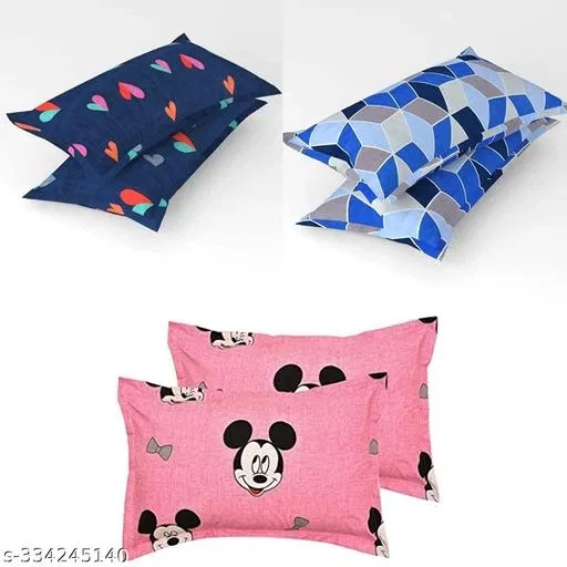 Cotton Pillow Covers (Multicolor, 17x27 inches) (Pack of 6)