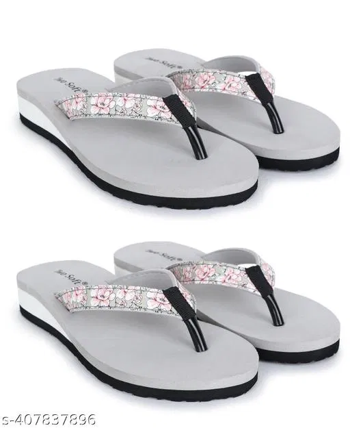 EVA Flip-flops for Women (Grey, 7) Pack of 2