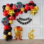 Iron Man Theme 6th Birthday Balloon Decoration Kit For Kids, Multicolor, Pack Of 53