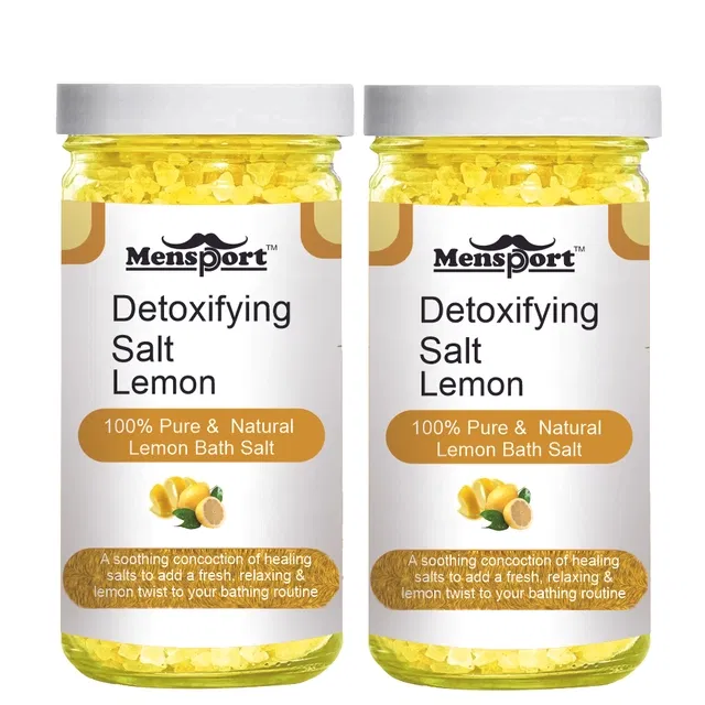 Mensport Detoxifying Lemon Bath Salt Crystal (200 g, Pack of 2)