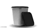 Plastic Storage Containers, Black, Pack of 6 