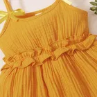 Cotton Blend Solid Dress for Girls 