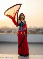 Georgette Saree for Women, Red 