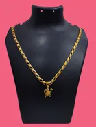 Alloy Gold Plated Pendant with Chain for Men & Women (Gold)