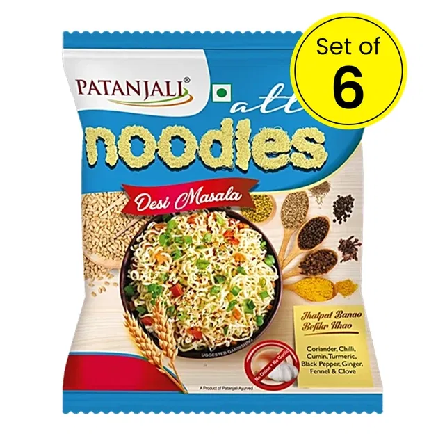 पतंजलि आटा नूडल्स देसी मसाला 6X60 g (पैक ऑफ 6)