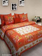 Cotton Queen Bedsheet with 2 Pillow Cover 
