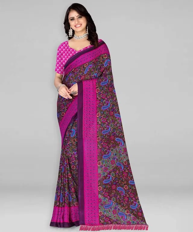Georgette Printed Saree for Women (Multicolor)