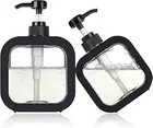 Plastic Refillable Liquid Soap Dispenser for Bathroom (Multicolor, 300 ml) (Pack of 2)