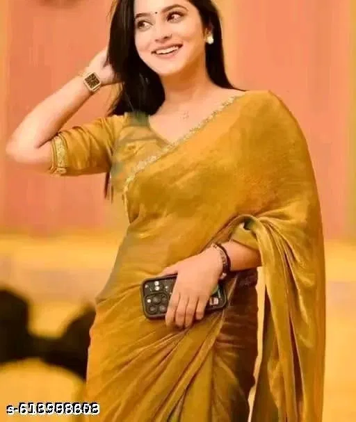 JImmy Choo Saree for Women, Gold (5.5 M)