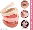 3 in 1 face blusher + highlihger with mini compact palette | travel friendly mini face blusher and highlihter palette 