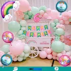 Rainbow Theme 6th Happy Birthday Decoration Items For Girls , Multicolor, Pack of 110