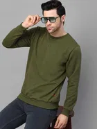 Neck Stitch Detail Basic Fleece Sweatshirt for Men 