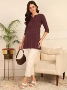 Cotton Striped Short Kurti for Women 