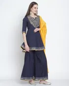 Cotton Cambric Embroidered Kurta Set for Women 