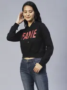 Women's Neon Printed Hooded Sweatshirt 