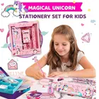 Unicorn Stationery Set for Girls-Unicorn set kit includes-Pencil Box for Girls,Colour set for kids,Unicorn Theme Scale Pencil Eraser Sharpener combo pack for School, Birthday Gift for Girls 