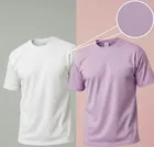 Polyester Round Neck T-shirt for Men, Multicolour, Pack of 2 