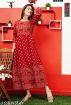 Rayon Printed Anarkali Kurti for Women 
