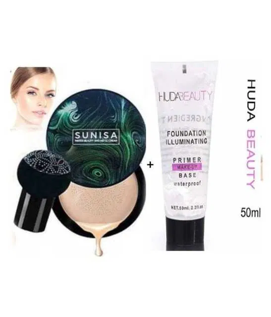 Prime Sunisa Foundation & Hu.Da Beauty Primer Mushroom Head Air Cushion BB & CC Cream (20 g, 50 ml) (S2)